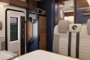Interior de la Rimor Super Brig 695 TC